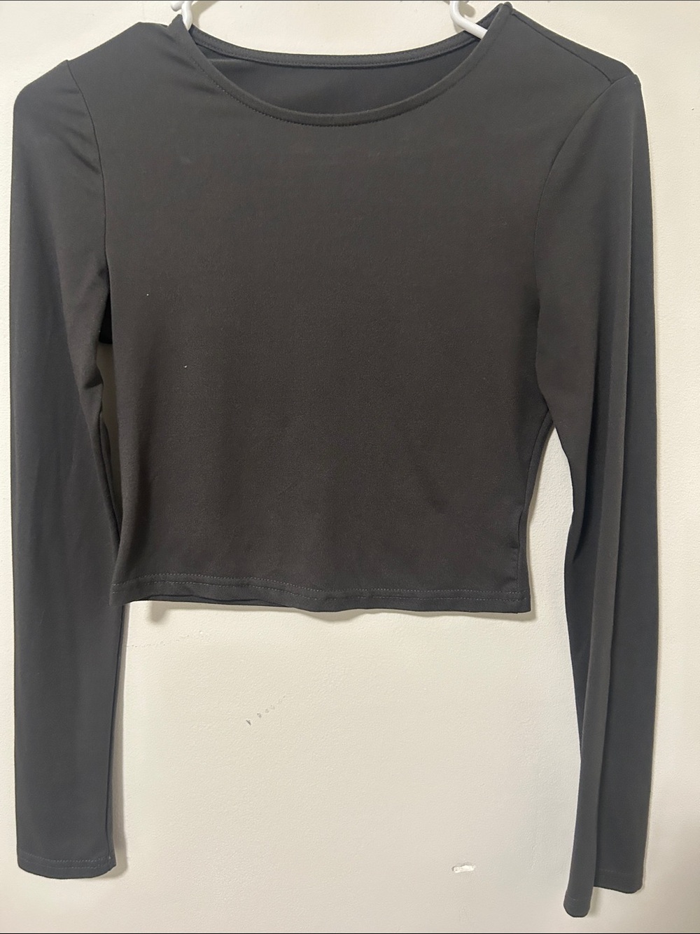SHEIN Black Long Sleeve Cropped Top